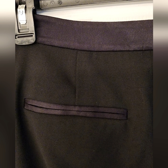 EQUIPMENT Femm Black Tuxedo Wool/ Satin Stripe Ankle Trousers Size 4 - Picture 9 of 13